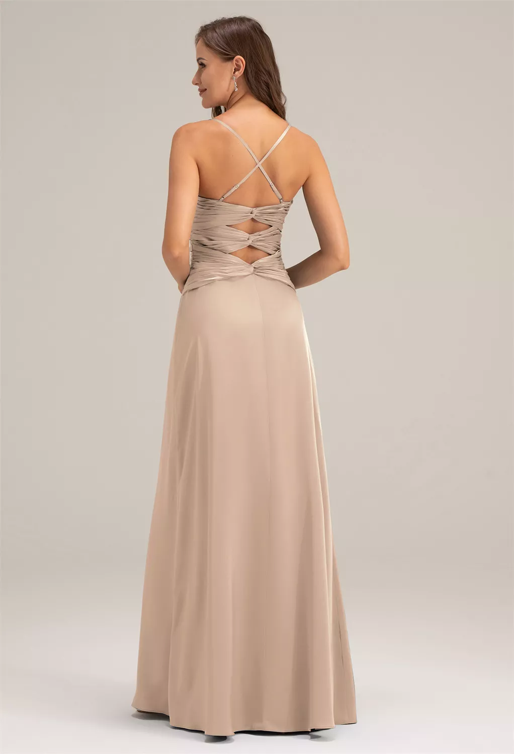 AW Selma Taupe  Cocktail Wedding Guest Dresses